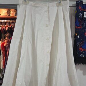Uniqlo White A-Line Skirt